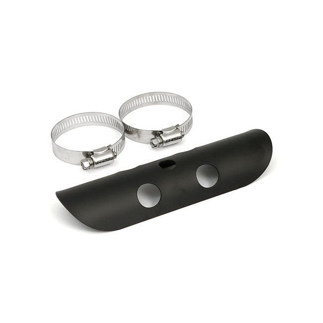 Universal Bullet Hole Heat Shield 7 Inch Long Black For 1-3/4 Inch exhaust pipes