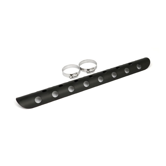 Universal Bullet Hole Heat Shield 18 Inch Long Black For 1-3/4 Inch exhaust pipes