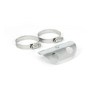 Universal Bullet Hole Heat Shield 4 Inch Long Chrome For 2-1/4 Inch exhaust pipes