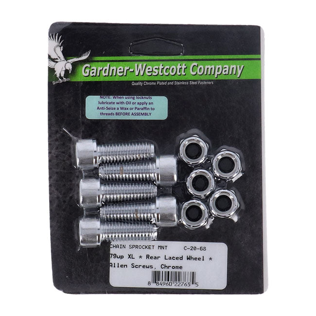 Rear Sprocket Mount Kit Allen Chr For 79-99 XL LACED WHEEL