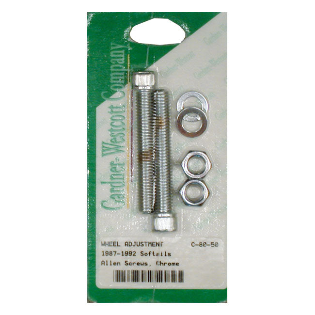 Axle Adjuster Kit Chrome Allen For 87-94 Softail NU