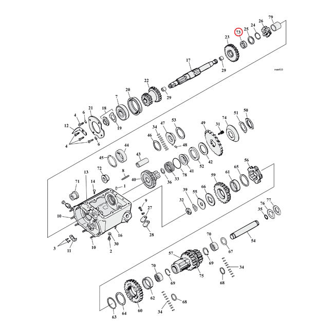 Bushing Mainshft 2Nd & 3Rd Gears For 41-79 FL NU (HANDSHIFT MODELS)