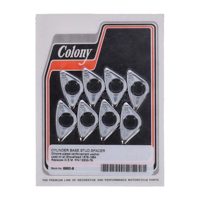 Cylinder Base Stud Spacers Set Chrome For L78-84 1340cc/80Cui Shovelheads
