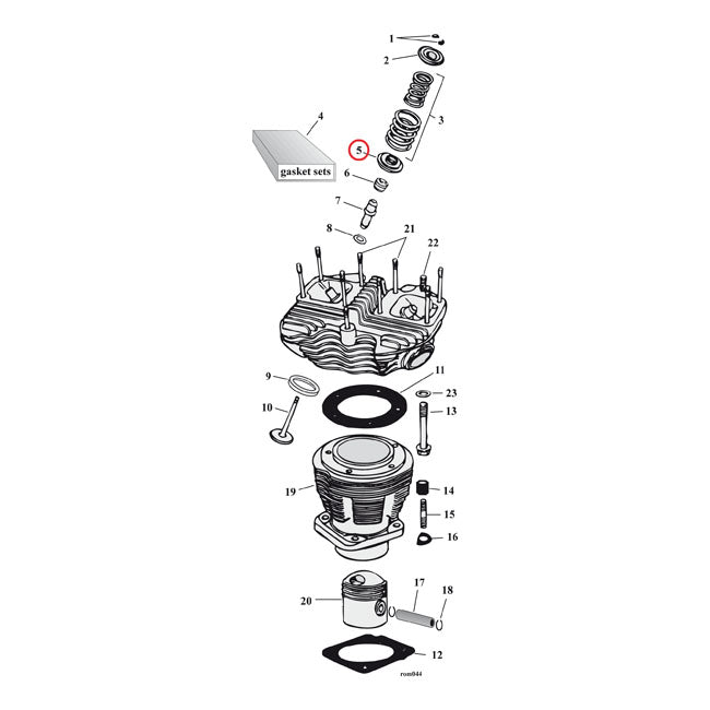 Lower Valve Spring Collar Set +.030 Inch For 80-84 Shovelhead NU