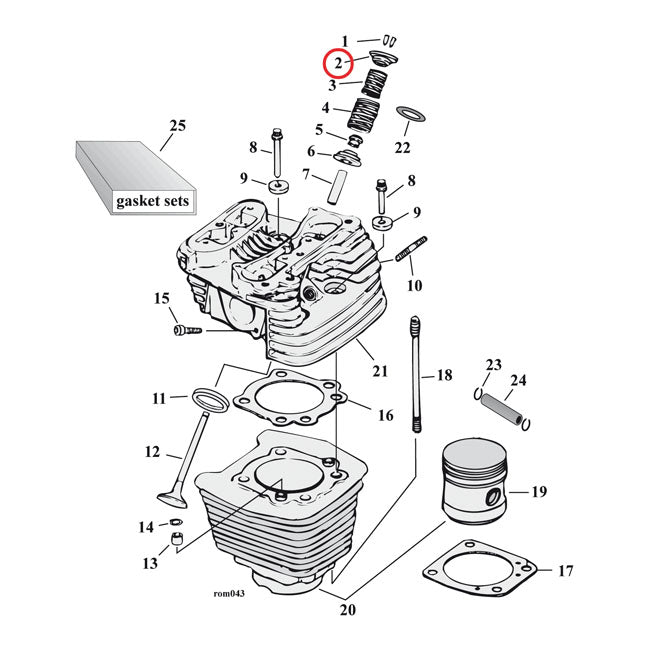 Valve Spring Top Collar Set Titanium For 84-99 Evo B.T. / 99-04 Twin Cam / 86-03 XL (NU)