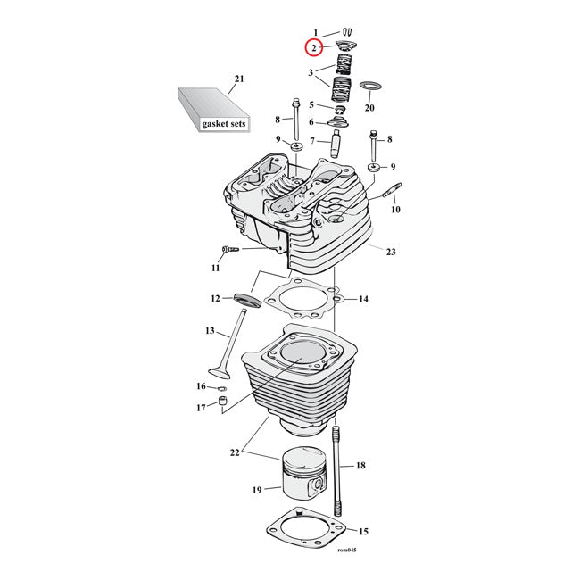 Valve Spring Top Collar Set Titanium For 84-99 Evo B.T. / 99-04 Twin Cam / 86-03 XL (NU)