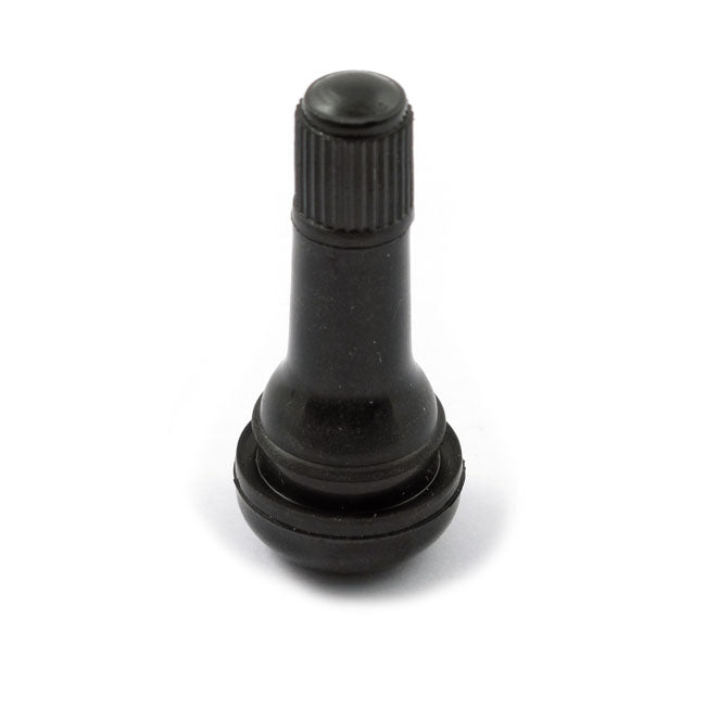 Press-In Tubeless Valve Stem Plastic Black Cap Long