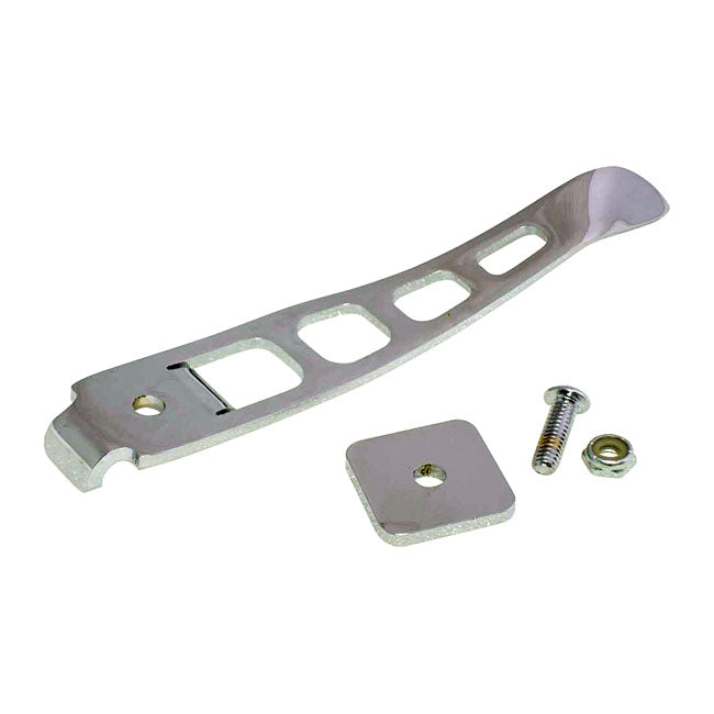 Kick Stand Extension Tab Kit Chrome For 93-17 Dyna