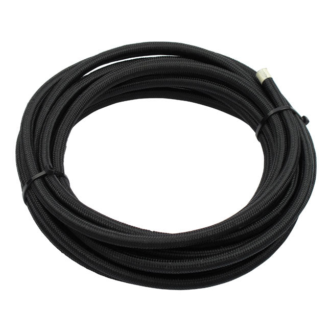 Braided Hose Black Nylon - 1/4 Inch