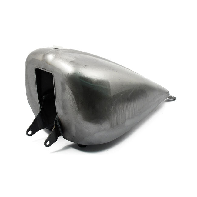 Amen Style Ribbed Gas Tank - 2.35 Gallon For 00-05 Softail Carb Models