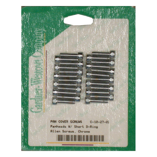 Panhead Rocker Cover Screw Kit Chrome Allen Short For 48-65 Panhead NU. With steel D-rings