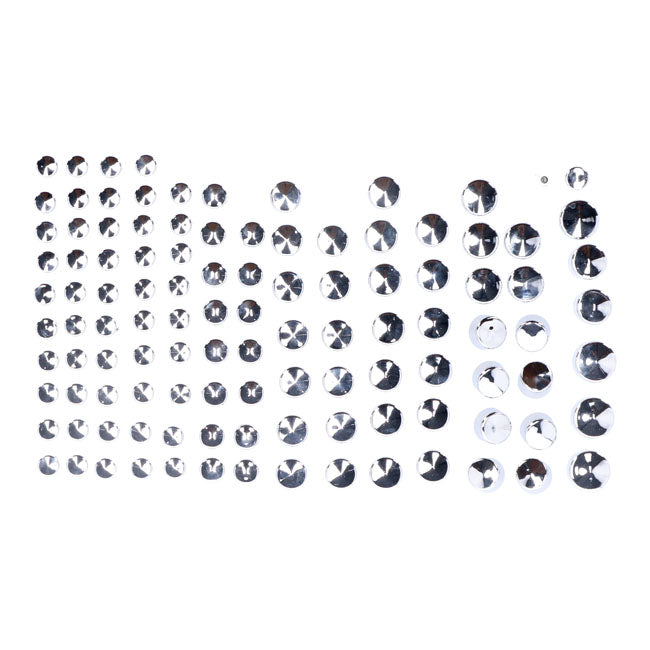 Smoothtopps Push-on Cover Set Chrome - 111 Pieces
