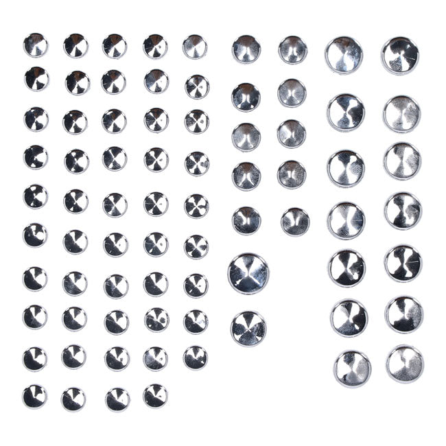 Smoothtopps Push-on Cover Set Chrome - 75 Pieces