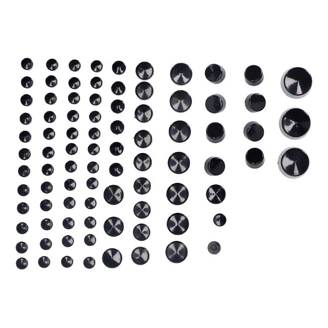 Smoothtopps Push-on Cover Set Black - 87 Pieces