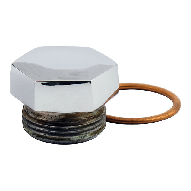 Paugho Ex Style Kickstart Cover Fill Plug Chrome For 36-86 4-speed OHV & Flathead B.T. NU kickstart models