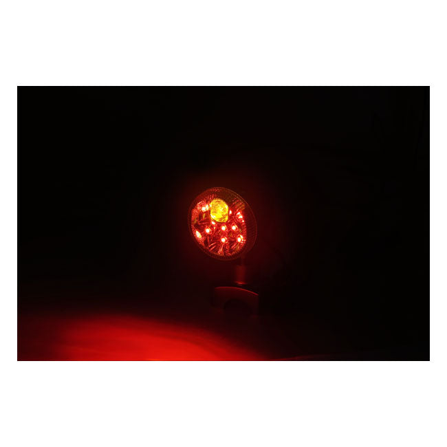3-1 LED Bullet Taillight / Turn Signal Amber Lens / Chrome - Universal