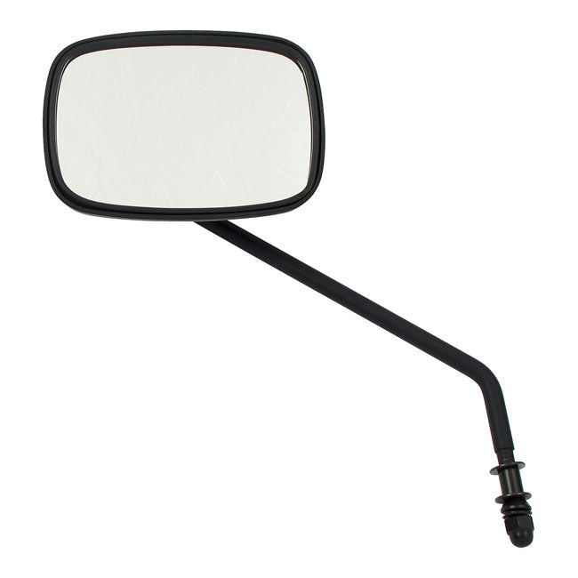 Late Oem Style Mirror Long Stem Left Side Black For 65-UP H-D