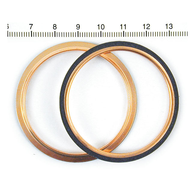 Round Copper Exhaust Gasket Set (Pr) For 66-84 Shovel NU