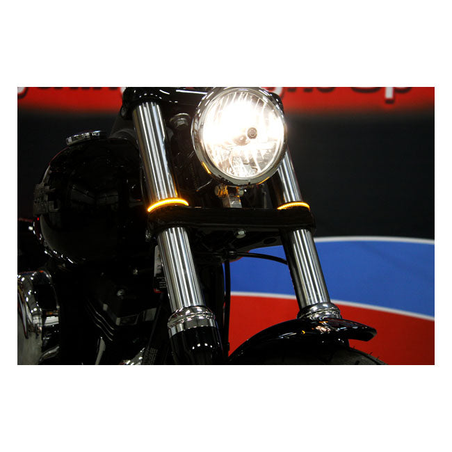 Eclipze LED Fork Wrap Around Turn Signal Chrome / Clear Lens - 39mm