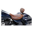 Wide Tripper Solo Seat With Rider Backrest Brown For 08-21 Touring