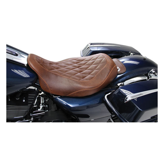 Wide Tripper Solo Seat Diamond Brown For 08-21 Touring