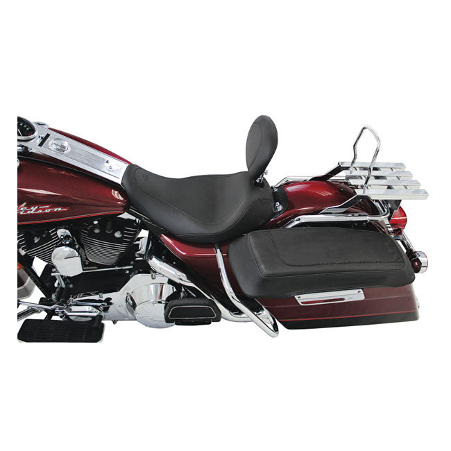 Wide Tripper Solo Seat With Rider Backrest Black For 97-07 FLHR