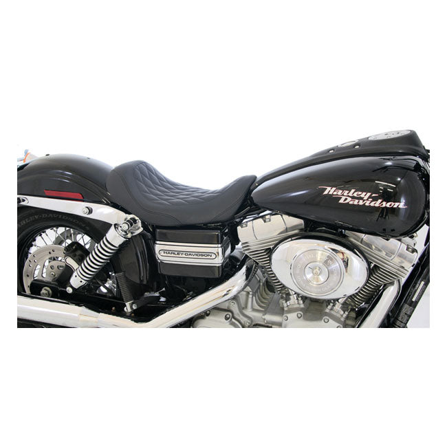 Wide Tripper Solo Seat Diamond Black For 06-17 Dyna (Excl. 14-17 Fat Bob) (NU)