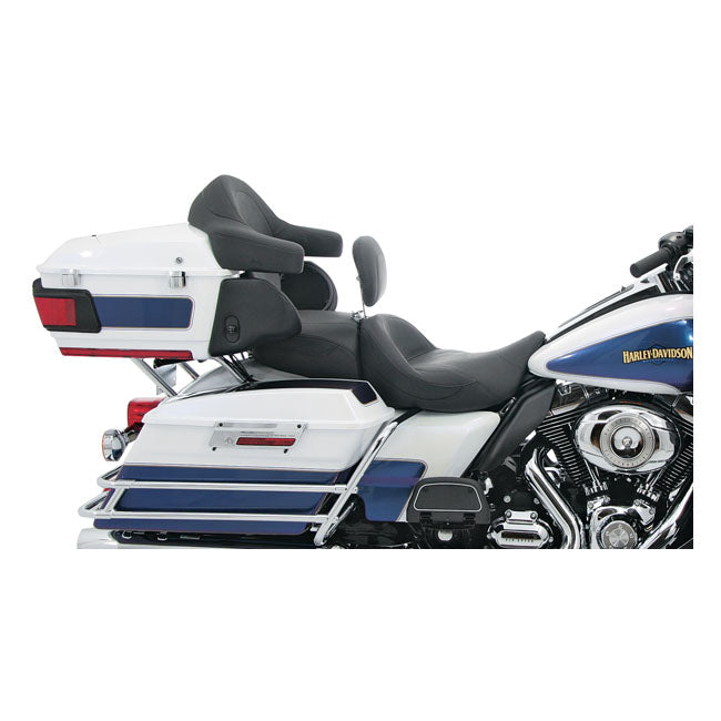 Super Touring Seat With Rider Backrest Black For 08-21 Touring