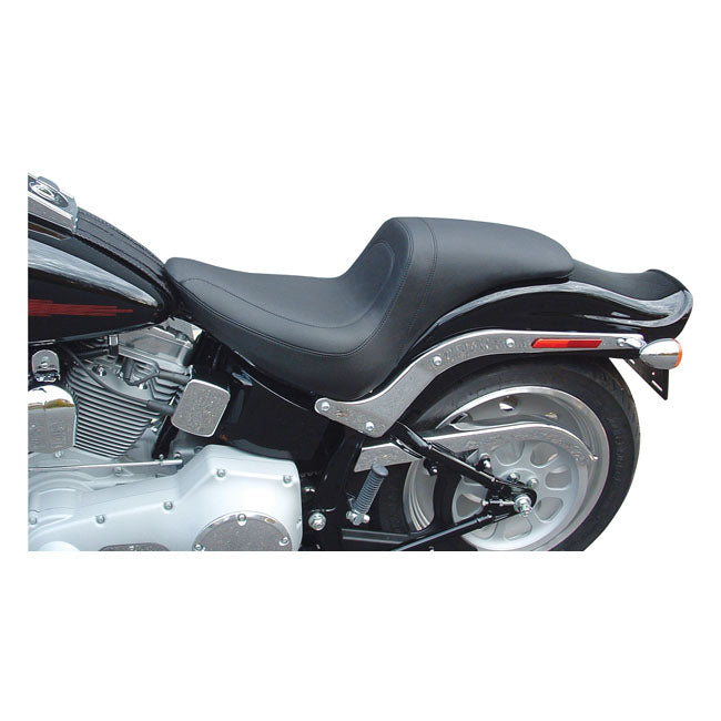 Tripper Fastback 2-Up One-Piece Seat Black For 06-10 FXST With 200mm Tire