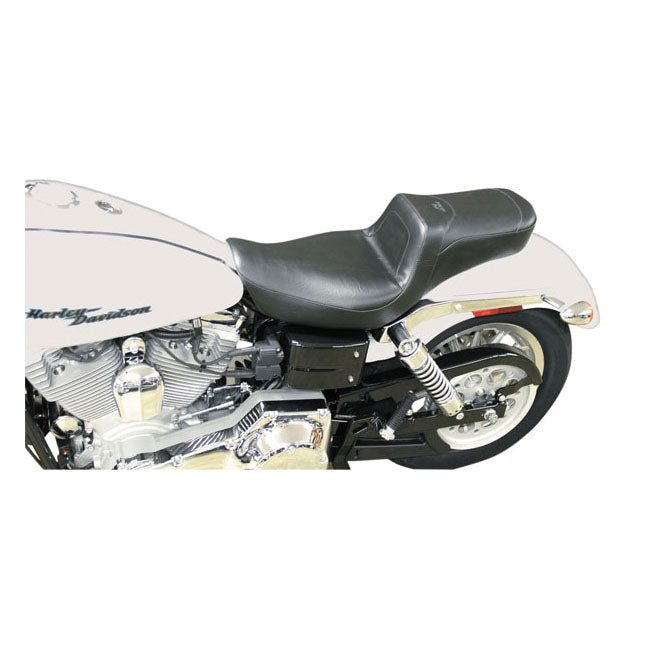 Custom Squareback 2-Up Seat Black For 06-17 Dyna (Excl. 14-17 Fat Bob) (NU)