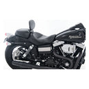 Wide Touring Solo Seat With Rider Backrest Black For 06-17 Dyna (Excl. 14-17 FXDF Fat Bob) (NU)