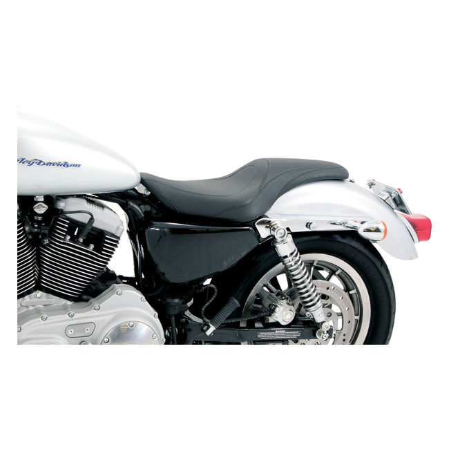 Tripper Fastback 2-Up One-Piece Seat Black For 04-21 XL (Excl. 07-09 XL) With 3.3 & 4.5 Gallon Fuel Tank