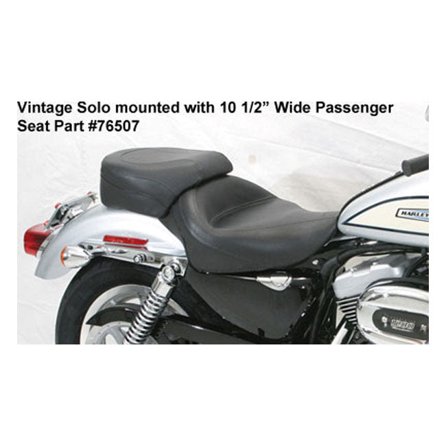 Wide Touring Solo Seat Black For 04-21 XL With 2.1 & 3.3 Gallon Fuel Tank