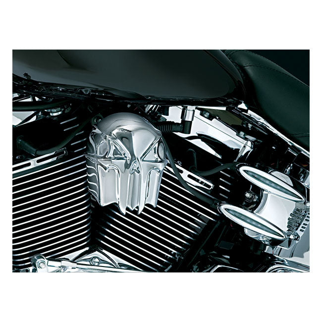 Skull Horn Cover Chrome For 93-21 H-D With Side Mounted Horn