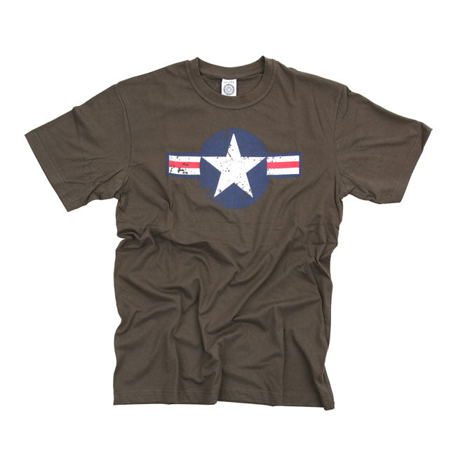 Motorcycle Storehouse Air Force Star & Bars T-Shirt Green