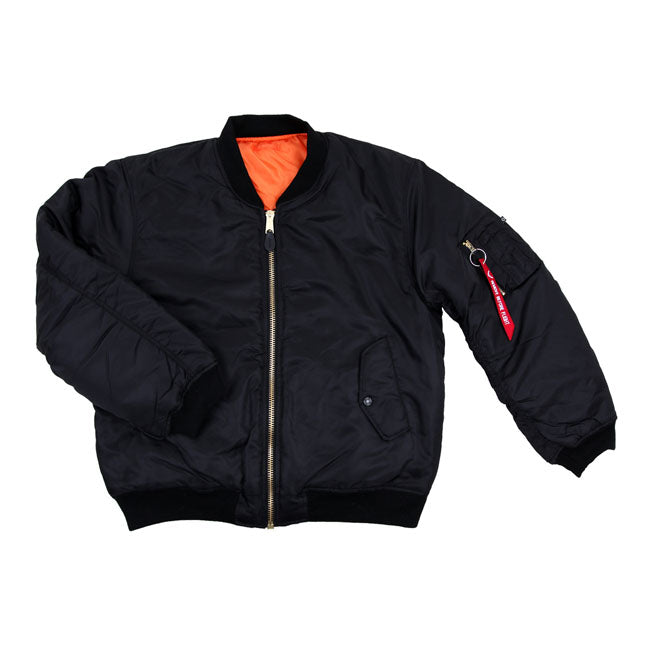 Motorcycle Storehouse MA-1 Bomber Flight Jacket Black