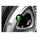 Valve Stem Caps Green Skull Head