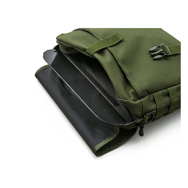 Motorcycle Storehouse Canvas Saddlebag Green