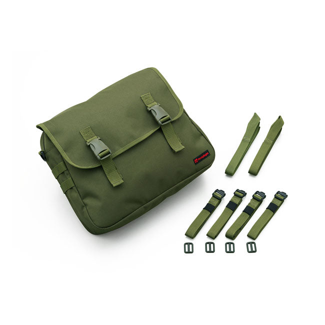 Motorcycle Storehouse Canvas Saddlebag Green