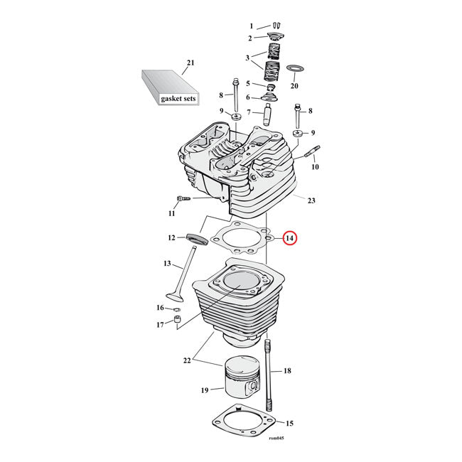 Cylinder Head 3.5 Inch Bore .040 Inch MLS Gasket Set For 84-99 NU B.T. Excl. Twin Cam