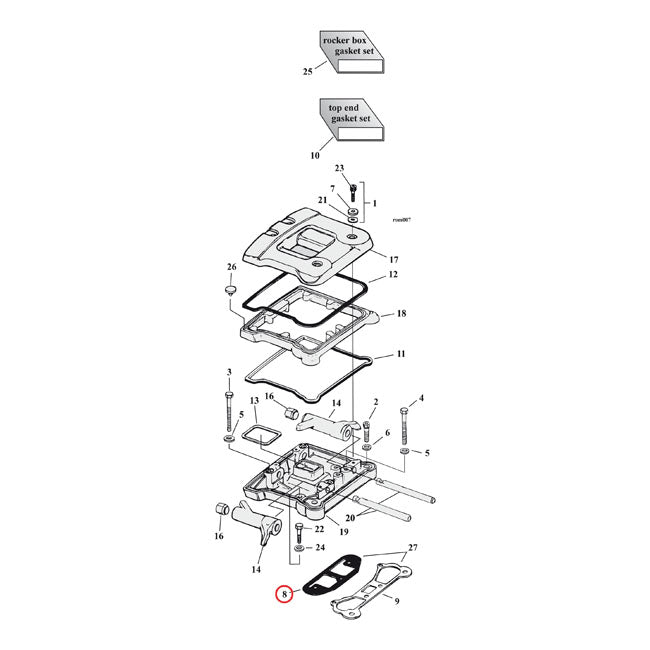 Right Rocker Cover Gasket SLS 020 Inch For 84-99 Evo B.T.