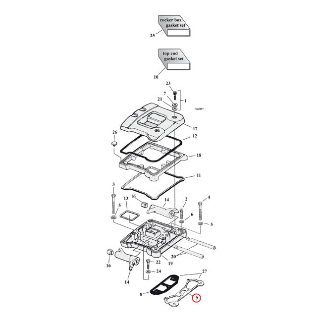 Left Rocker Cover Gasket SLS 020 Inch For 84-99 Evo B.T.