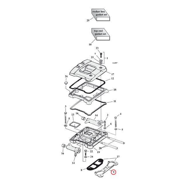 Left Rocker Cover Gasket Fiber For 84-99 Evo B.T.