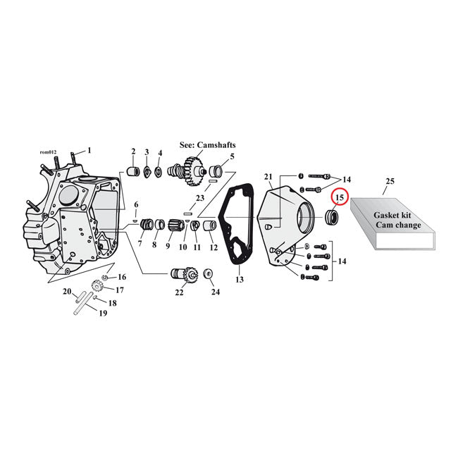 Camshaft Seal Double Lip Rubber OD For Camshaft: 70-99 B.T.