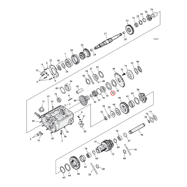 Oil Seal Transmission Mainshaft Single Lip For 41-79 FL.