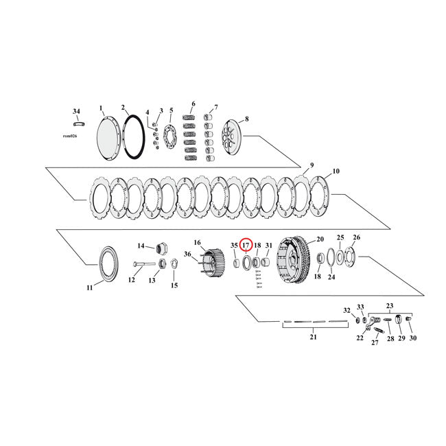 Oil Seal Mainshaft / Clutch Hub Double Lip For Transmission mainshaft: 80-81 FL