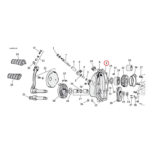 Gasket Transmission End Cover Fiber For 36-86 4-sp B.T. NU