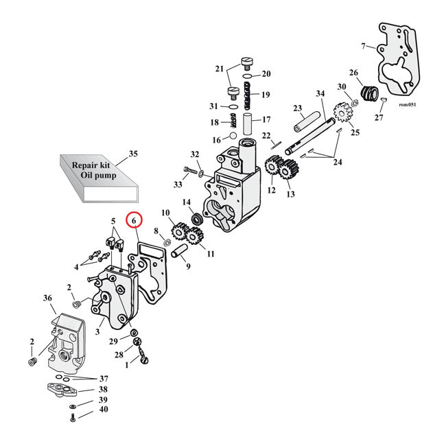 Oil Pump Body To Cover Gaskets 010 Inch Fiber For 68-E80 B.T.NU