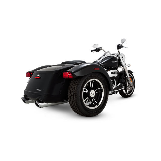 Twin Slash Round 4 Inch Slip-Ons Chrome For 17-23 FLRT Freewheeler Trike