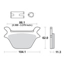 Street Excel Sinter Brake Pads For Rear: L87-99 B.T., TC, XL NU Excl. FLT
